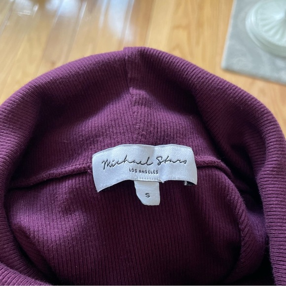 Michael Stars Macy Sleeveless Stretch Cotton Blend Turtleneck Body-Con Dress S - Picture 7 of 10